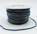 Cordón de algodón trenzado metálico de 1.8mm material para pulsera tibetana DIY cuerda artesanal - 1,8 mm 20 m/rollo / Gris Azul Marino