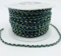 Cordón de algodón trenzado metálico de 1,8 mm para pulsera tibetana DIY vista detallada - 1,8 mm 20 m/rollo / Cian