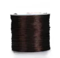 Detailed view of dark brown flat elastic cord spool, perfect for DIY bracelet beading crafts. - 7
