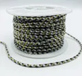 Vista dettagliata corda treccia metallica 1.8mm, nero bianco grigio oro filo fai da te. - 1,8 mm 20 m/rotolo / Bianco e nero