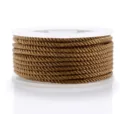 Golden twisted cord detail view, ideal for DIY handmade necklaces and craft phone straps. - 1.5mm 23m / Golden Brown