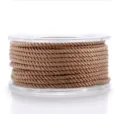 Brown twisted nylon cord spool for DIY jewelry making, durable braided crafting thread detail. - 1.5mm 23m / Brown