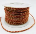 Cordón de algodón trenzado metalizado de 1,8 mm para pulsera DIY material hilo de manualidades - 1,8 mm 20 m/rollo / Gris Rojo