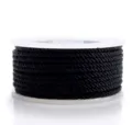 Black Milan cord 1.5-3mm DIY handmade necklace rope mobile phone strap craft supply spooled. - 1.5mm 23m / Black