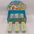 Botervormig slow rebound squishy speelgoed set in blauwe displaydoos voor stressverlichting - Krokante Boterstaaf / Groen