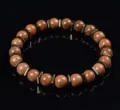 Goldfluss Perlen Armband mit Metall Zwischenperlen Yoga Edelstein Schmuck Energie Heilung - Goldsandstein