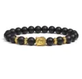 8mm Matte Black Bead Buddha Head Bracelet Zen Meditation Prayer Beads Jewelry for Men Women - Black Matte Round Beads