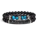 8mm tiger eye and black hematite beaded bracelet set for men and women fashion jewelry - Style 10