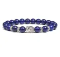 Natural Lapis Lazuli Buddha Head Beaded Bracelet Men Women Yoga Meditation Jewelry Gift - Deep Blue Lapis Lazuli