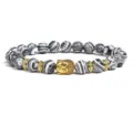 8mm Black White Stone Buddha Head Bracelet Gold Spacer Beaded Meditation Jewelry Gift - Black and White Zebra Stone