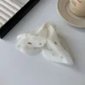 Elegant white sheer fabric butterfly hair claw clip accessory for thick hair styling - Off White