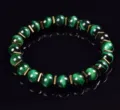 Gruener Tigerauge Perlen Armband mit Metall Abstandsperlen Edelstein Yoga Armschmuck Damen - Grün