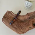 Κομψό γαλλικό κλιπ μαλλιών από οξική κυτταρίνη με μπλε-καφέ ταρταρούγα μοτίβο - Μπλε καφέ
