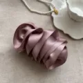 Elegant dusty rose satin pleated flower banana hair clip for elegant women's hairstyles - High Quality Pleated Style / Purple