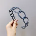 Stylish dusty blue plastic chain-link headband with anti-slip design for women - Haze Blue