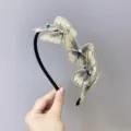 Diadema de mariposa elegante con bordado azul y brillantes pedrería - Amarillo (Decoración de Strass)