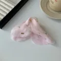 Elegant large pink tulle hair claw clip with star sequins and Love charm charm. - Pink