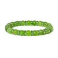 Gruenes Perlenarmband aus Jade und Achat mit glitzernden Strass Metallabstaendern fuer Yoga. - Grün