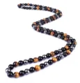 8mm natural tiger eye stone and black hematite beaded yoga necklace bracelet jewelry. - Multi-Gemstone Beaded Style