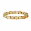 8mm gelber Chalcedon Edelstein Perlenarmband mit glänzenden Strass Abstandsringen Damen - Gelb