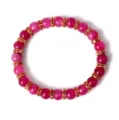 8mm rosa achat jade perlen armband mit glitzernden strass goldabstandhaltern yoga - Rosa