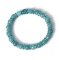 8mm Blauer Chalzedon Perlenarmband mit Glitzernden Strass Abstandshaltern Schmuck - Blau