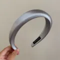 Diadema acolchada de satén gris plateado para un estilo francés elegante y minimalista - Gris oscuro