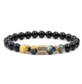 Natural tiger eye stone and micro pave zircon bead bracelet, detailed shot for fashion jewelry style. - Yellow Tiger's Eye (20)