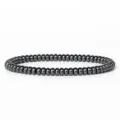 Close-up detail of faceted hematite abacus beads bracelet showing metallic polished finish. - Faceted Abacus Beads
