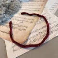 Elegant wavy burgundy velvet headband for autumn winter fashion accessory styling - Wave Style / Burgundy