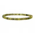 4mm natural gemstone beaded bracelet yoga meditation jewelry simple round beads green stone - Yellow-Green