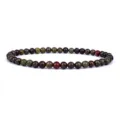 Natural stone beaded bracelet 4mm yoga meditation jewelry minimalist gemstone bracelet for women - Green & Red-Brown