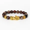 Bracelet Pixiu en agate rouge 8mm Bracelet de perles en pierre precieuse dore Bijou - Agate Rouge 16