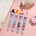 Christmas Multi Color Ballpoint Pen Cartoon Santa Snowman 10 Color Cute Student Stationery - Christmas Style 4