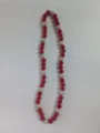 Close-up detail of 10mm red and silver Shamballa glitter disco ball beads hip hop necklace - Red and White