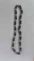 Close-up detail of 10mm purple and black Shamballa clay disco ball bead necklace. - Purple Black AB White Color