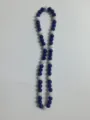 Detailed view of 10mm royal blue and AB white rhinestone disco ball bead Shamballa necklace - Blue & White AB Electroplated