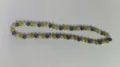 Colorful Shamballa necklace with 10mm AB crystal clay disco beads in yellow and purple - Yellow Purple AB White