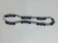 Detail of 10mm purple, black, and AB white clay rhinestone Shamballa bead necklace - Purple Black AB White