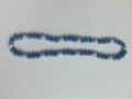 Detail of 10mm Shamballa bead necklace with blue and white AB rhinestones for hip hop style - Dark Blue AB White