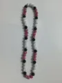 Close-up of 10mm Shamballa disco bead necklace in pink, black, and AB white finish. - Pink Black AB White 2