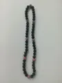 Close-up showing the detail of 10mm black textured and pink rhinestone shamballa beads - 96 / Approx. 44 Beads, Approx. 51cm (20 Inches)