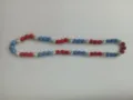 Close-up of patriotic red white and blue rhinestone beads on a shamballa necklace. - 100 / Approx. 44 Beads, Approx. 51cm (20 Inches)