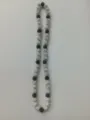 Detail of 10mm black and white Shamballa bead necklace with sparkling rhinestones - 85 / Approx. 44 Beads, Approx. 51cm (20 Inches)