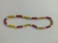 Colorful hip hop Shamballa necklace with red yellow and silver 10mm rhinestone clay beads - 88 / Approx. 44 Beads, Approx. 51cm (20 Inches)
