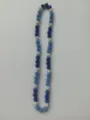 Detailed view of 10mm Shamballa bead necklace with blue and white sparkling rhinestones - 72 / Approx. 44 Beads, Approx. 51cm (20 Inches)