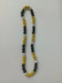 Detailed view of 10mm gold, black and silver Shamballa disco ball bead necklace - 89 / Approx. 44 Beads, Approx. 51cm (20 Inches)
