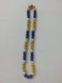 Sparkling 10mm blue and yellow Shamballa disco ball bead necklace close-up detail. - Matching Color Bracelet (Approx. 19cm, 20 Beads) / 82