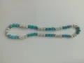 Detailed view of 10mm blue and white Shamballa crystal disco ball beads - 75 / Approx. 44 Beads, Approx. 51cm (20 Inches)