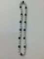 Macro view of sparkly 10mm black and white Shamballa crystal clay bead necklace - 82 / Approx. 44 Beads, Approx. 51cm (20 Inches)